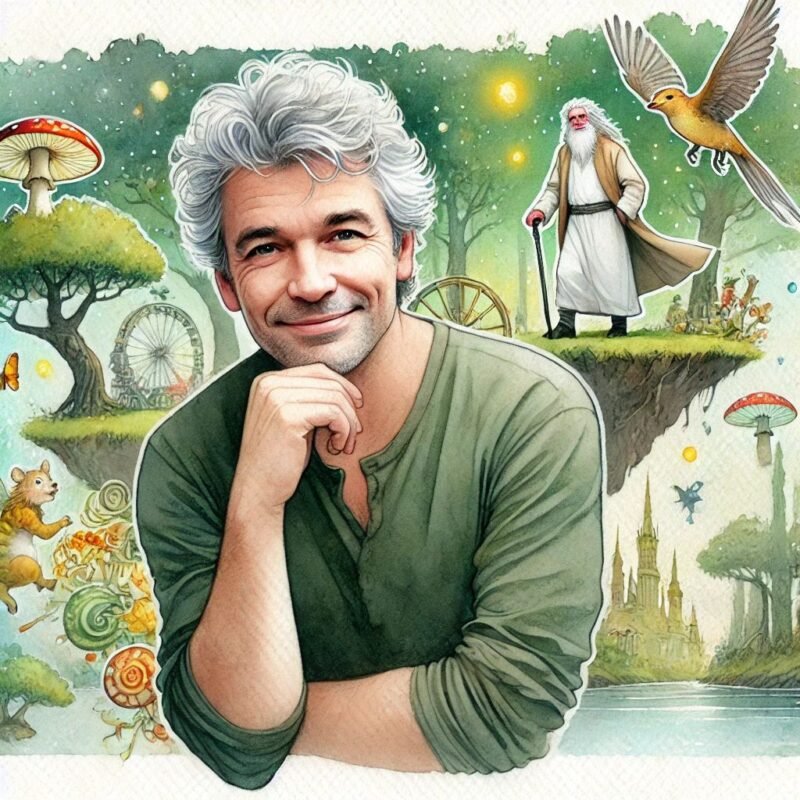 watercolor fantasy image Piers Anthony