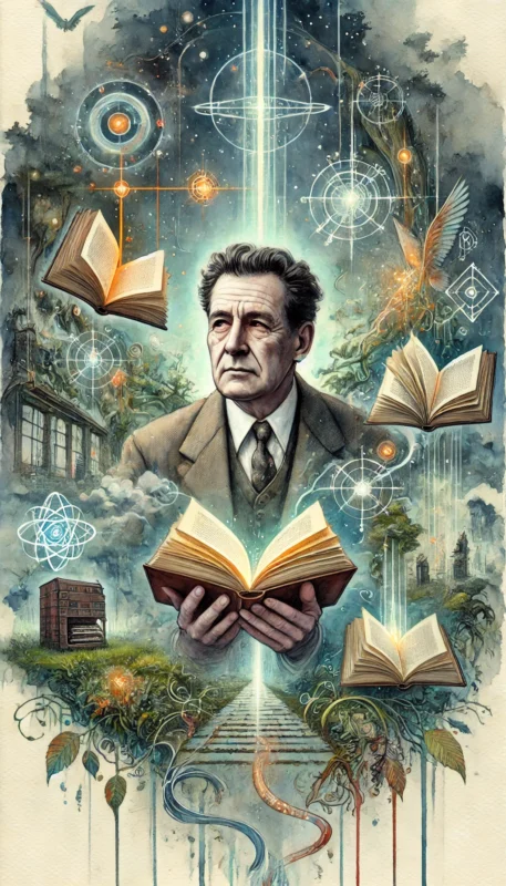 Fantasy watercolor image of John Wyndham