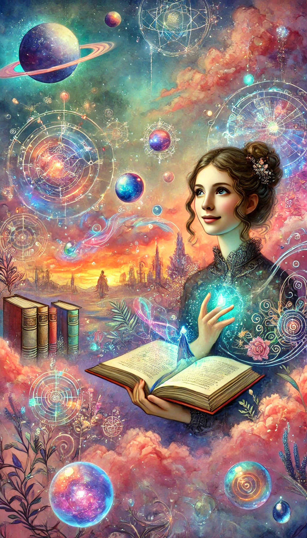 Watercolor fantasy image of Caroline M. Yoachim