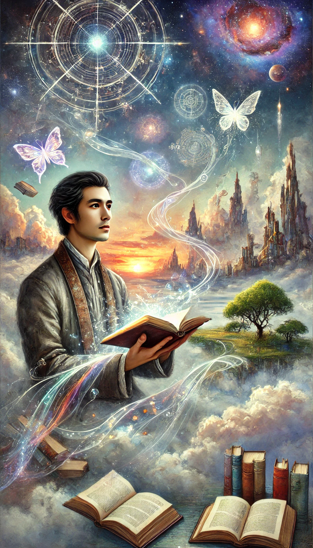 Watercolor fantasy image for William F. Wu
