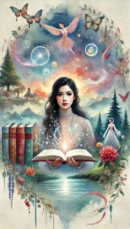 Watercolor fantasy image of Isabel Yap