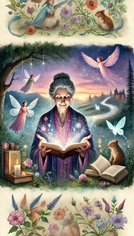 Watercolor fantasy image of Jane Yolen