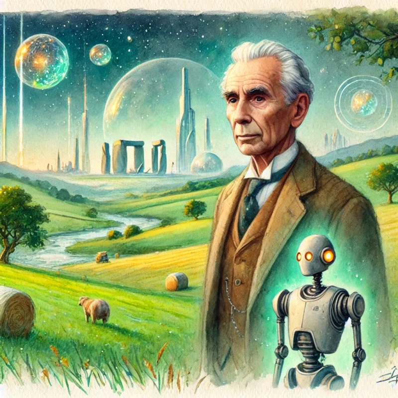 Watercolor fantasy image Clifford Simak