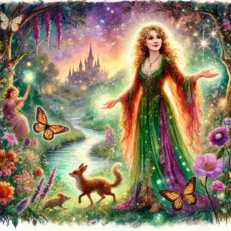 Watercolor fantasy image of Elizabeth Ann Scarborough