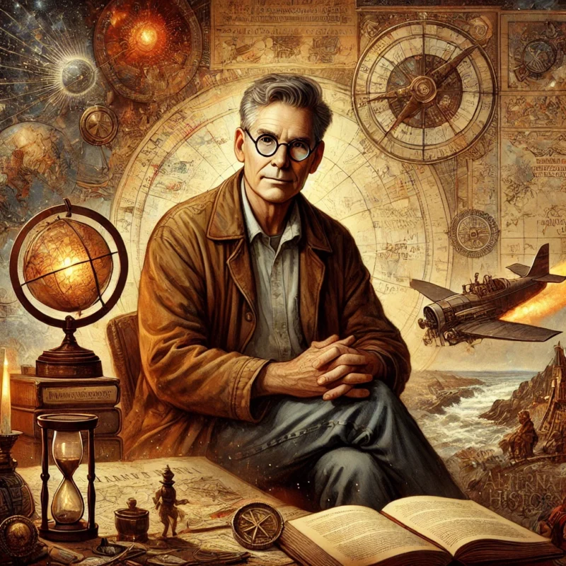 Watercolor fantasy image of Harry Turtledove