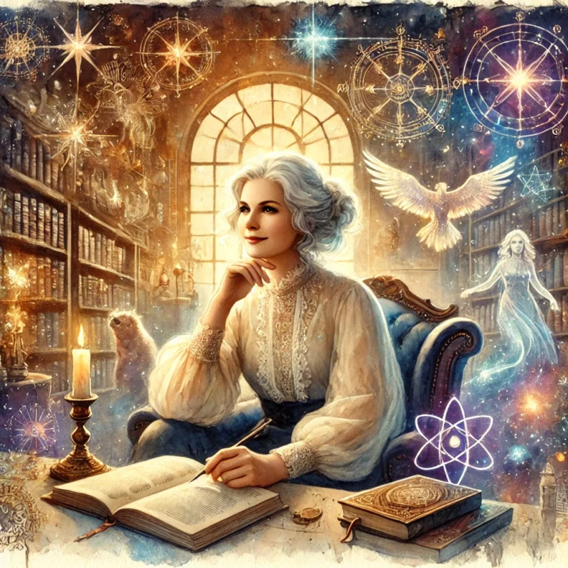 Watercolor fantasy image of Jo Walton